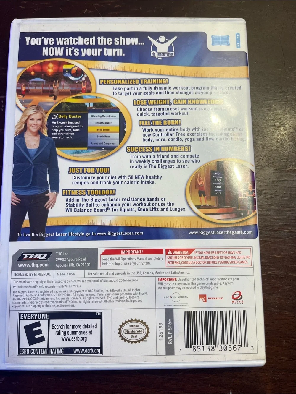 HQ The Biggest Loser Challenge Wii - Blue & Yellow Cover